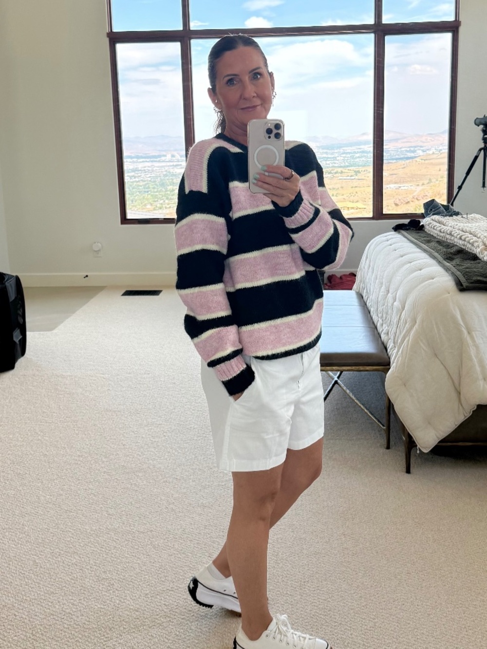 J. Crew, White Chino Shorts, Size 8